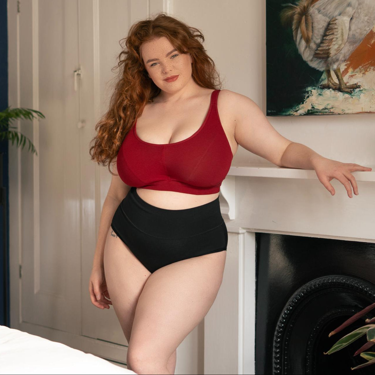 5 Pack Organic Cotton Full Brief Panties - Black