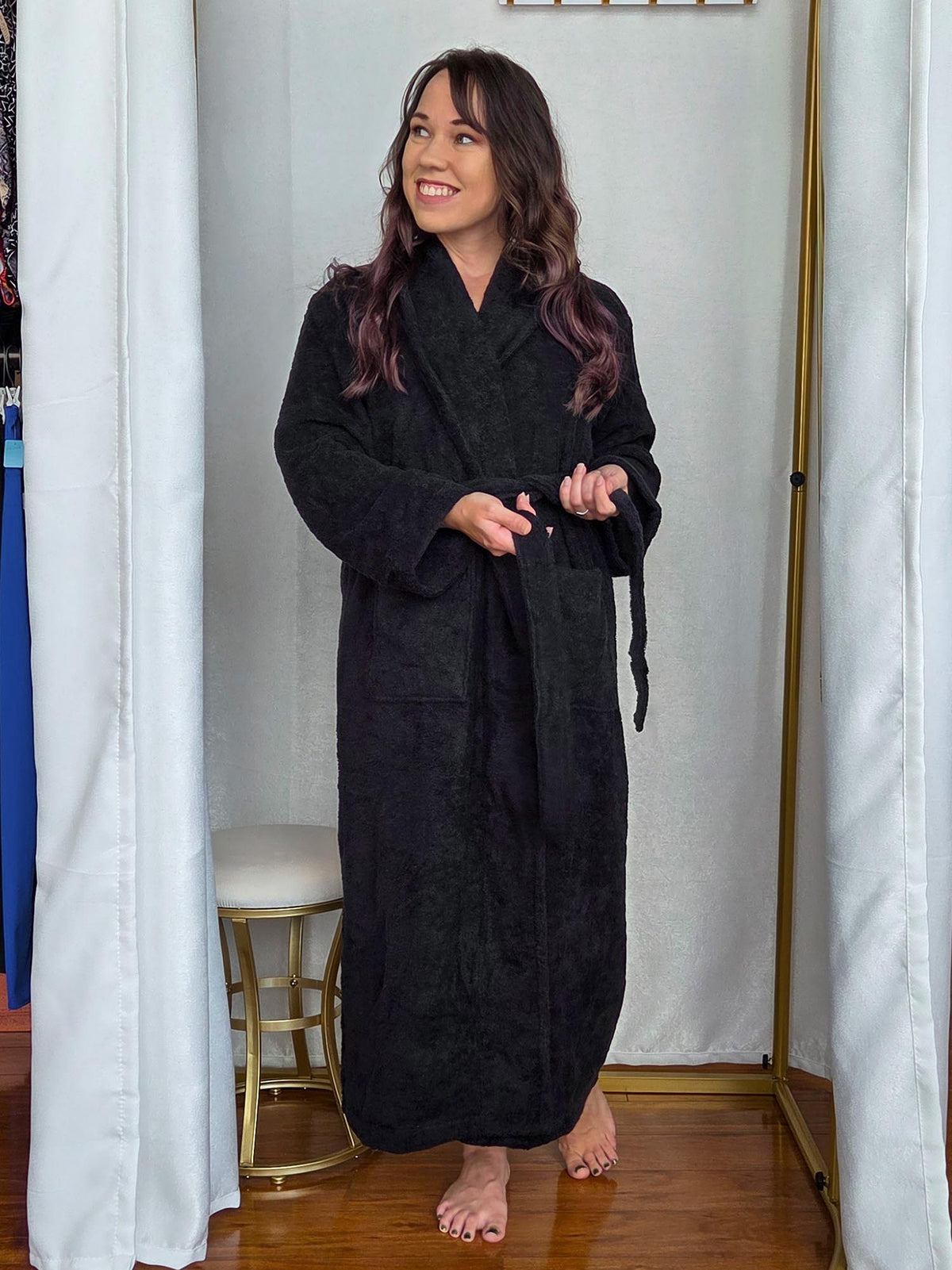Floof Bath Robe - Black