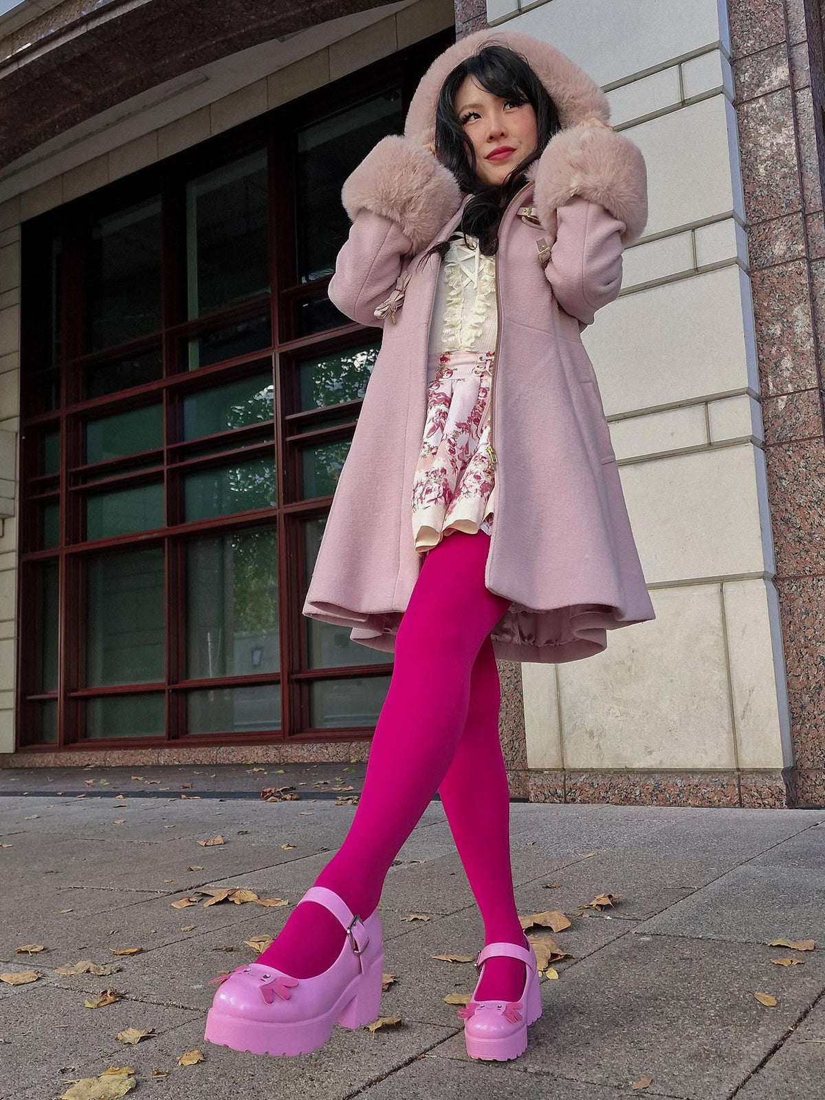 Super Opaque 120 Den Tights - Raspberry Pie