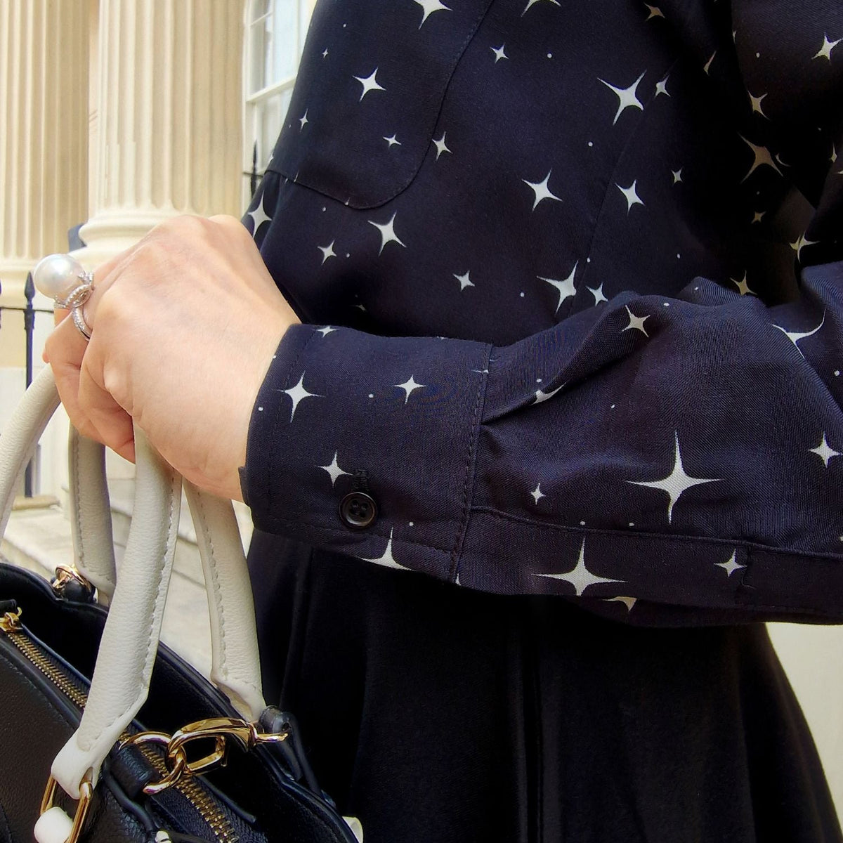 Tailored Woven Viscose Shirt - Night Sky
