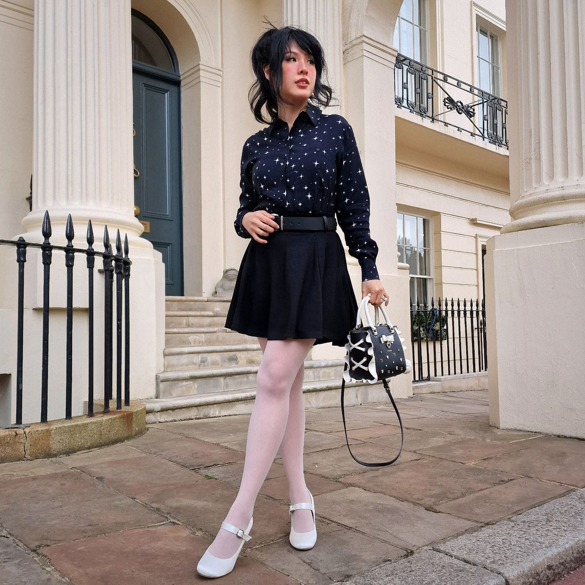 Tailored Woven Viscose Shirt - Night Sky