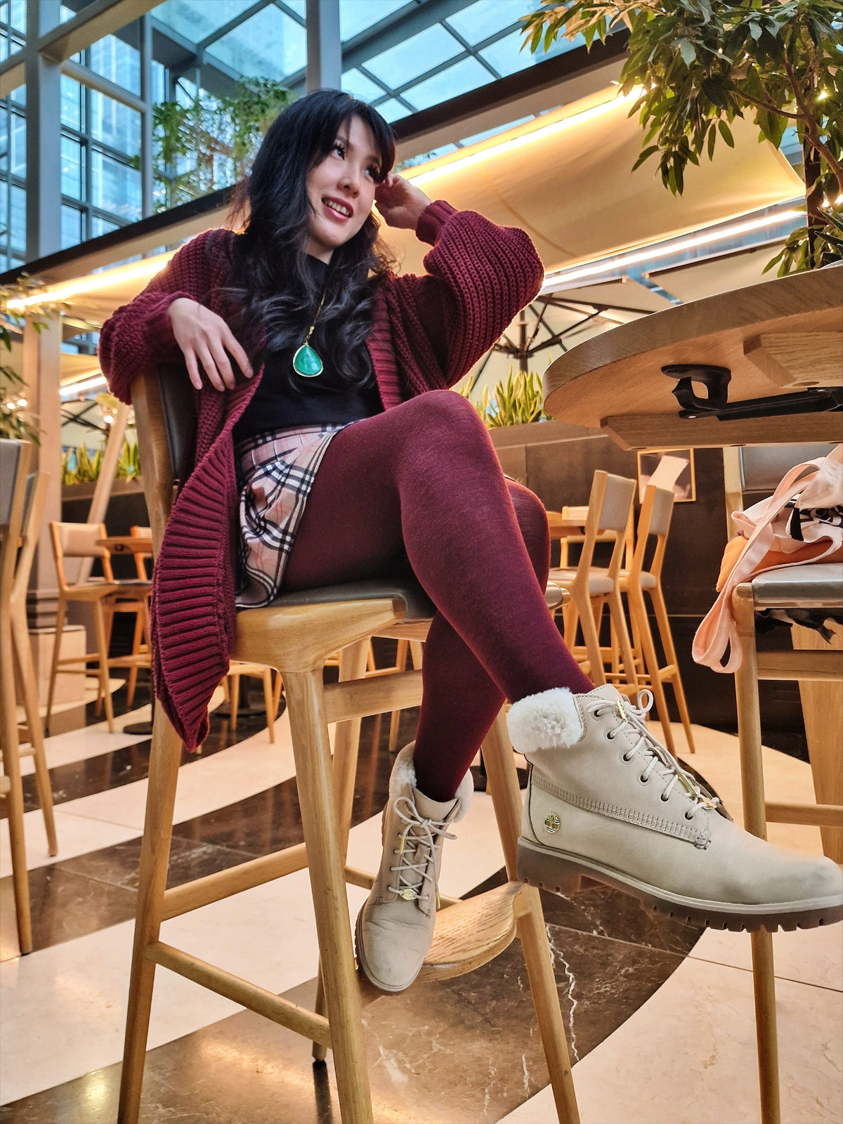 Merino Wool Tights - Red Velvet Cake
