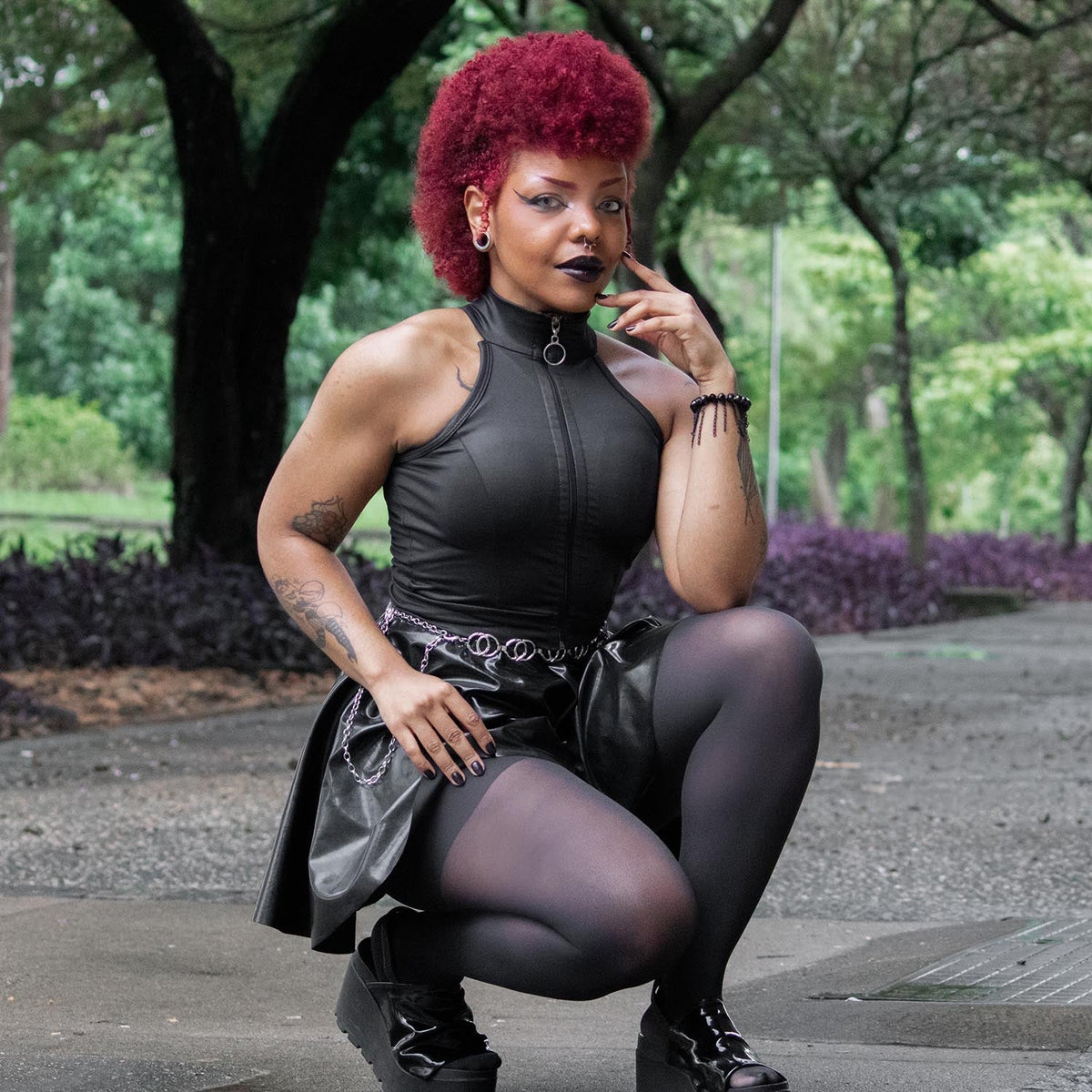 Semi-Opaque 50 Den Tights - Black