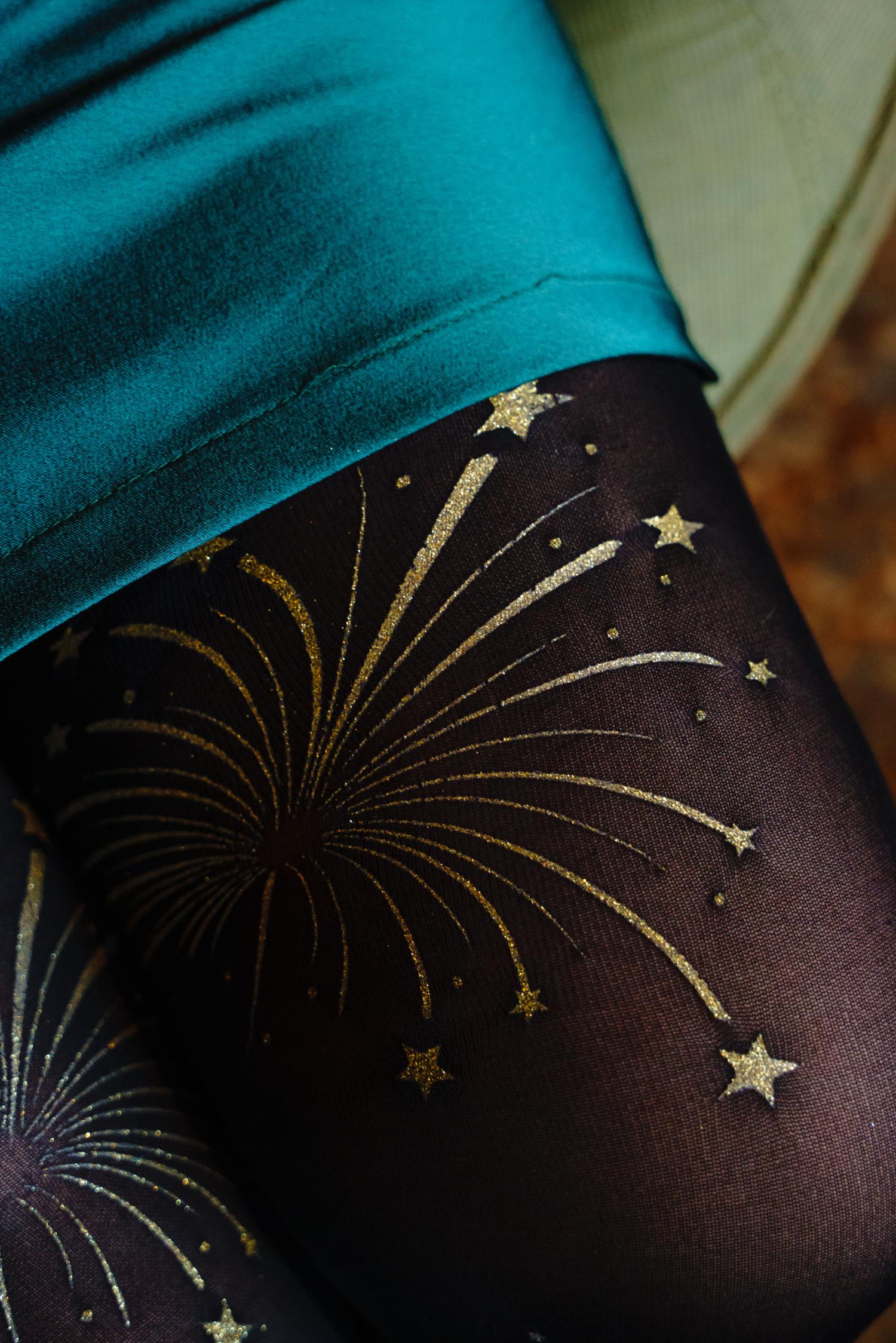 Opaque Tights - Glitter Fireworks