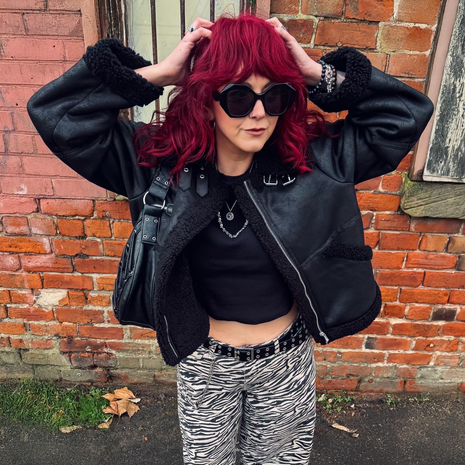Black Borg Aviator Jacket - Snuggly & Stylish Vegan Suede – Snag US