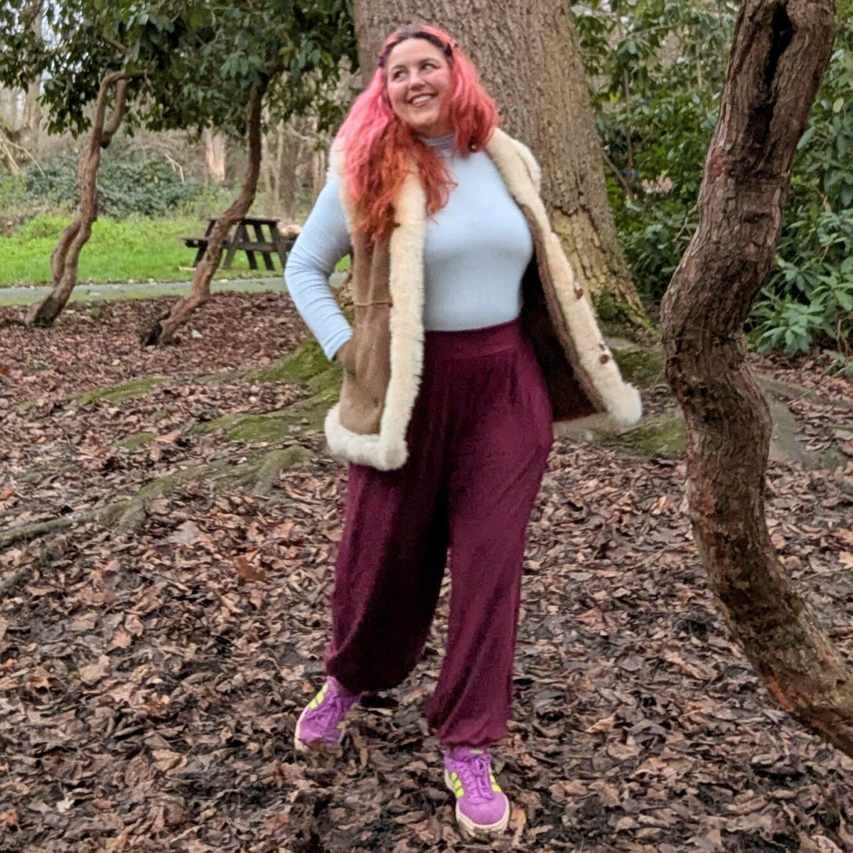 Claudette Boho Pants - Cherry