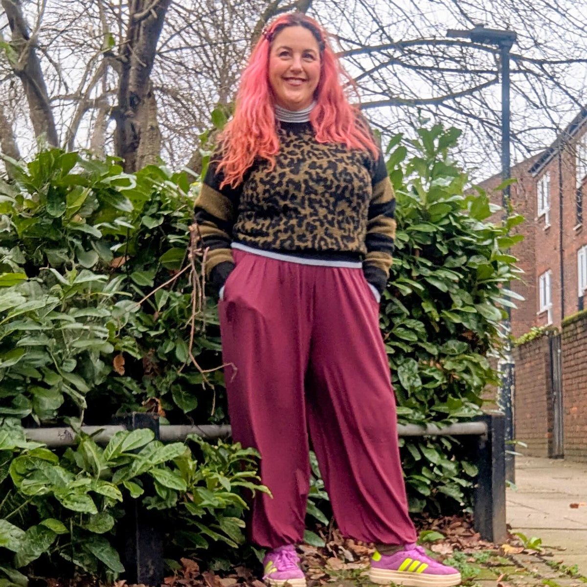 Claudette Boho Pants - Cherry