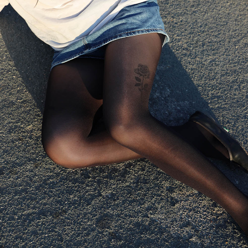 Semi-Opaque 50 Den Halo Tights - Liquorice