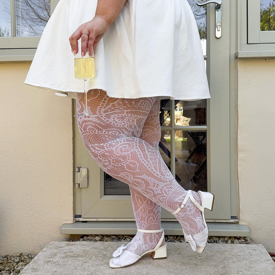 Botanical Fishnets - White - Tights & Clothes In Sizes 1-34 - Snag ...