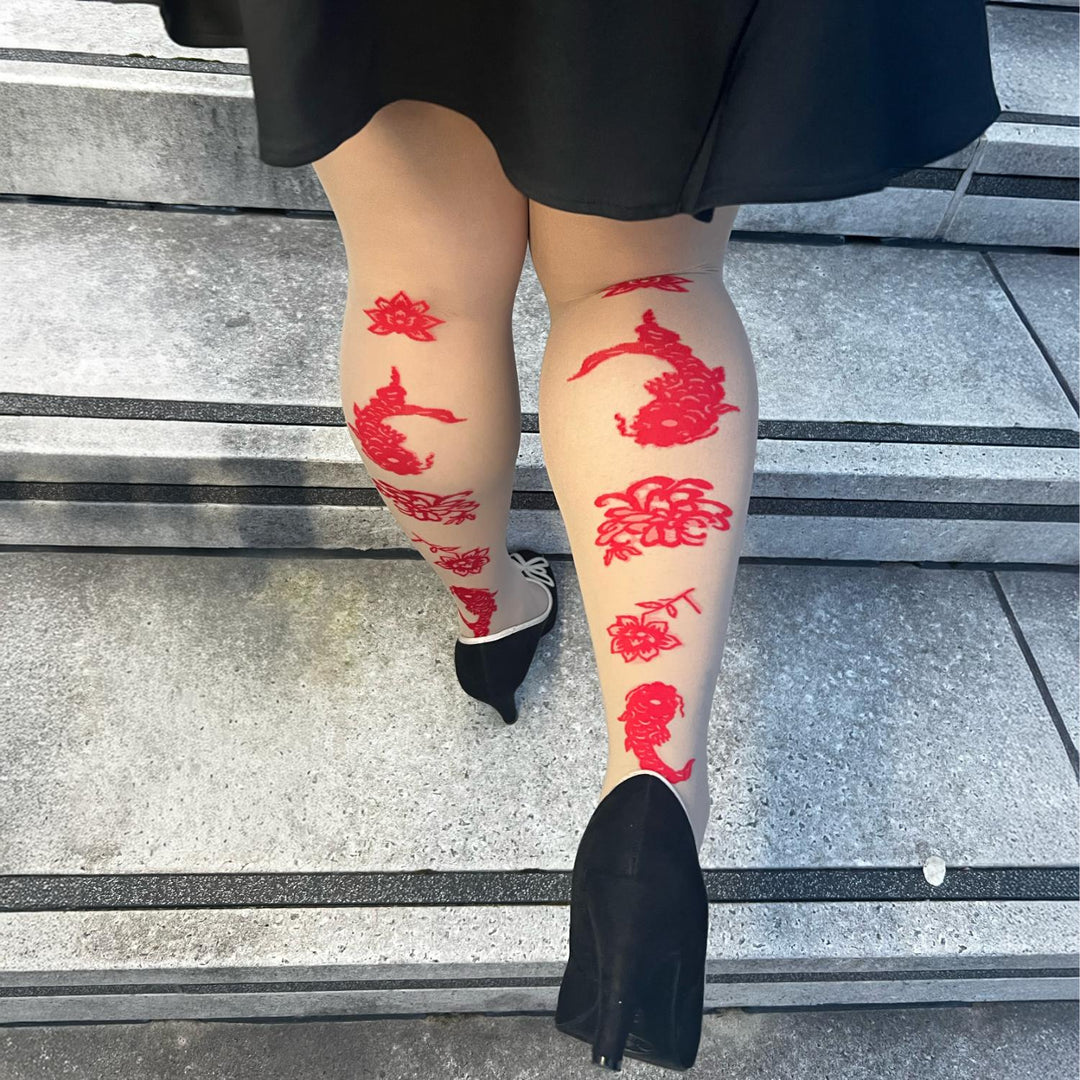 Paper Cut Builder's Tea Tights | Tan & Red Zodiac Fashion | Snag – Snag US
