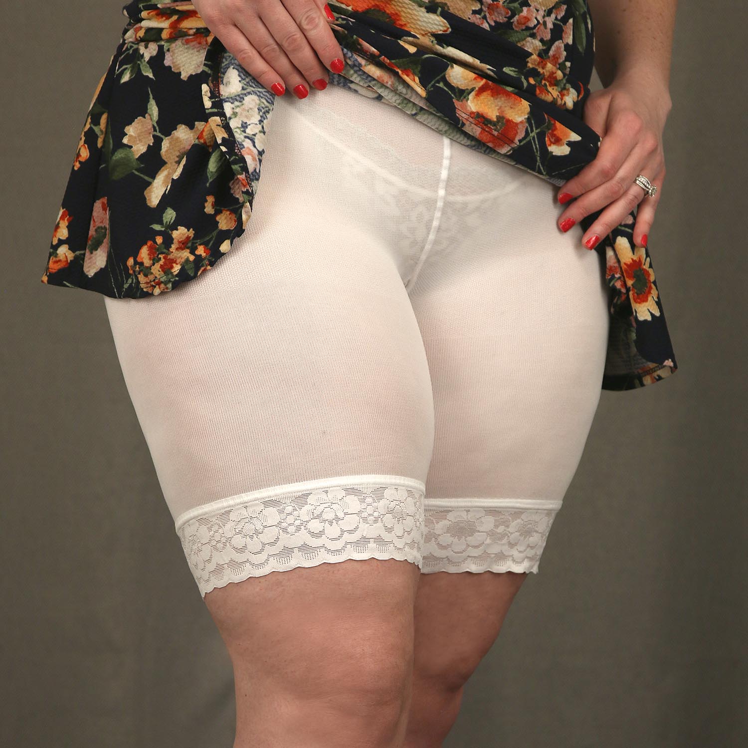 Lace Stay Cool Chub Rub Shorts - White - Tights & Clothes In Sizes