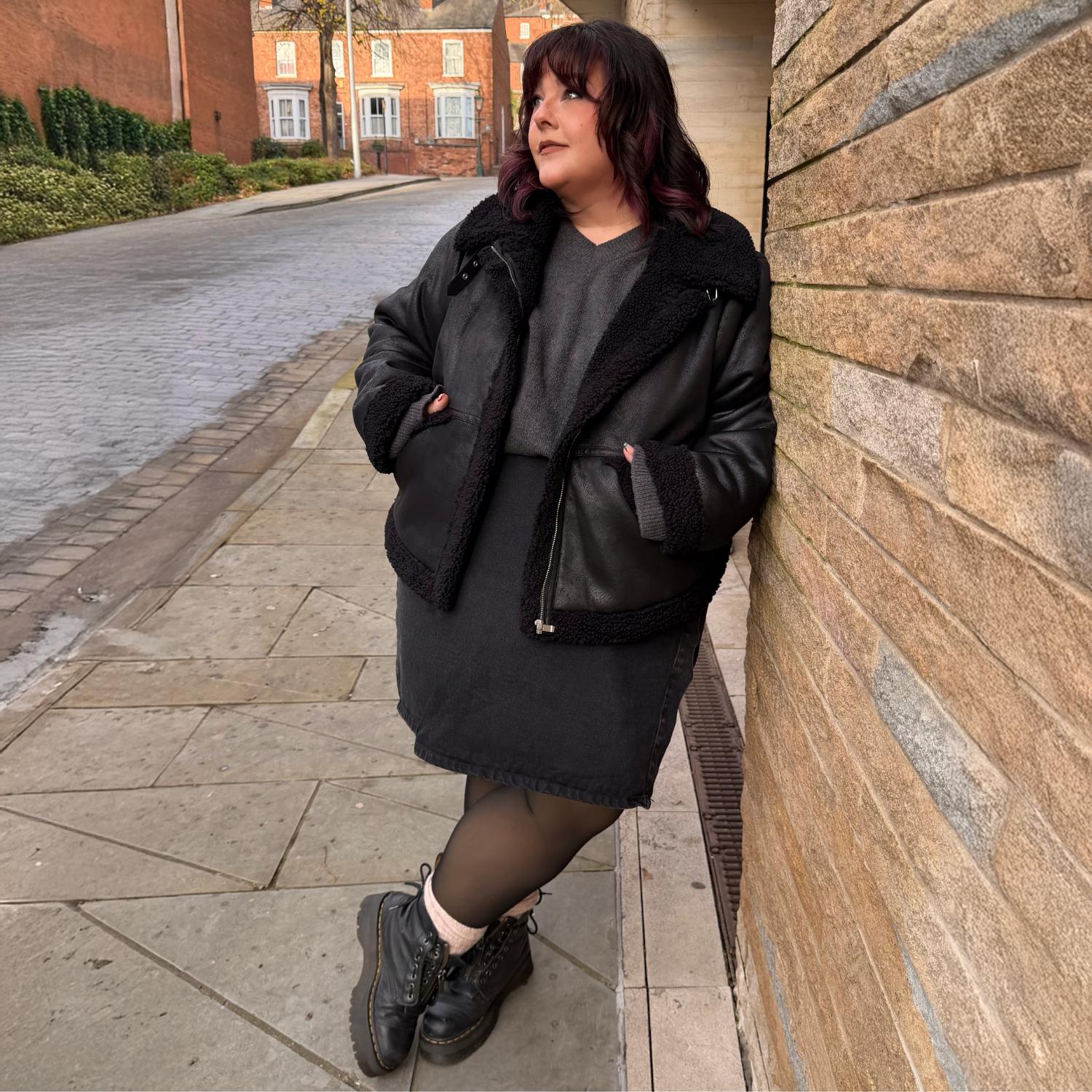 Black Borg Aviator Jacket - Snuggly & Stylish Vegan Suede – Snag US