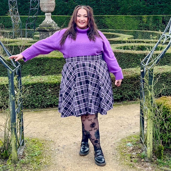 即配送　Coutume Plaid Flare Dress Mサイズ Tiana-SizeG-