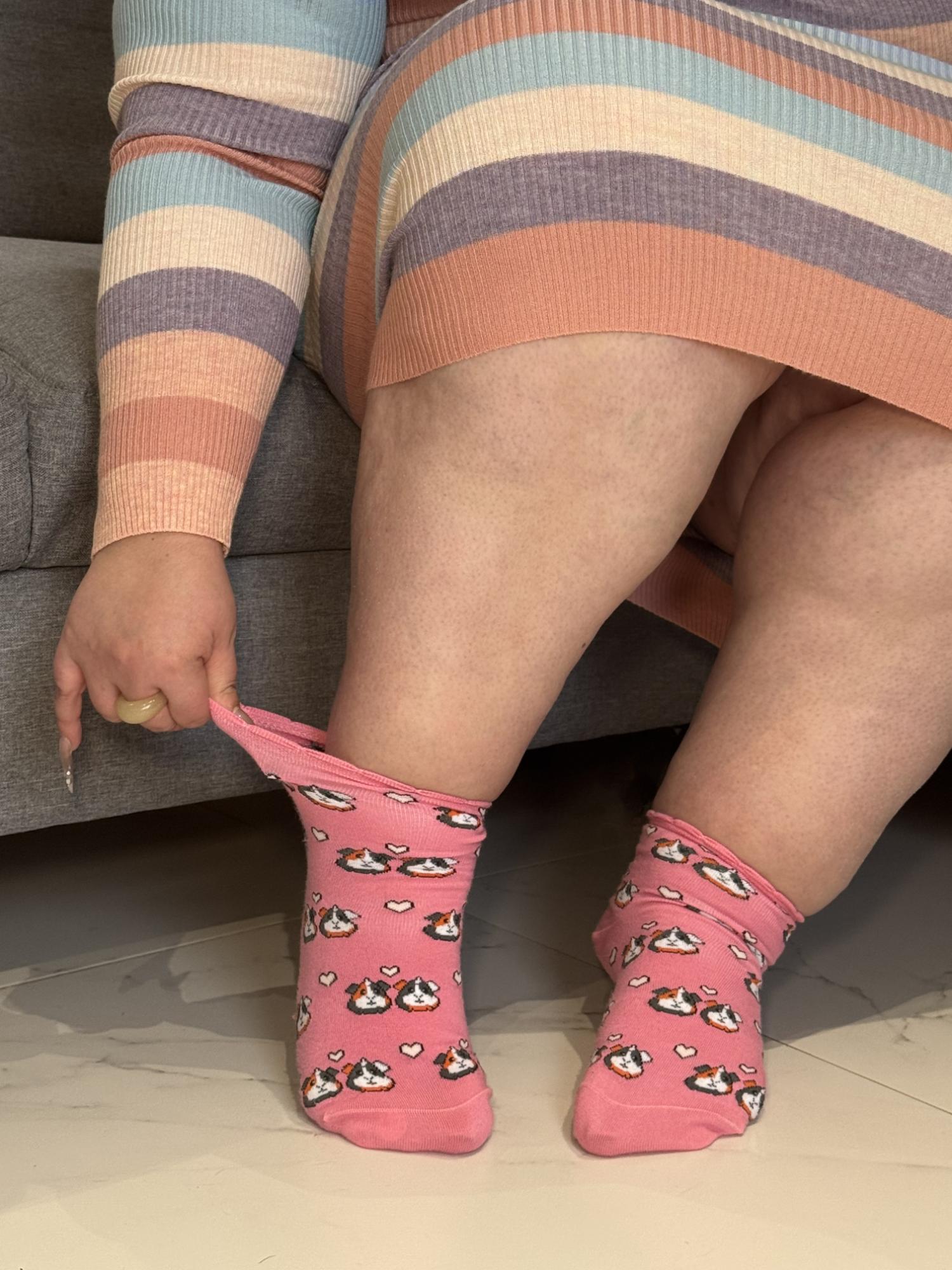 Guinea Giggles Bamboo Socks | Pink Guinea Pig Print | Snag – Snag US
