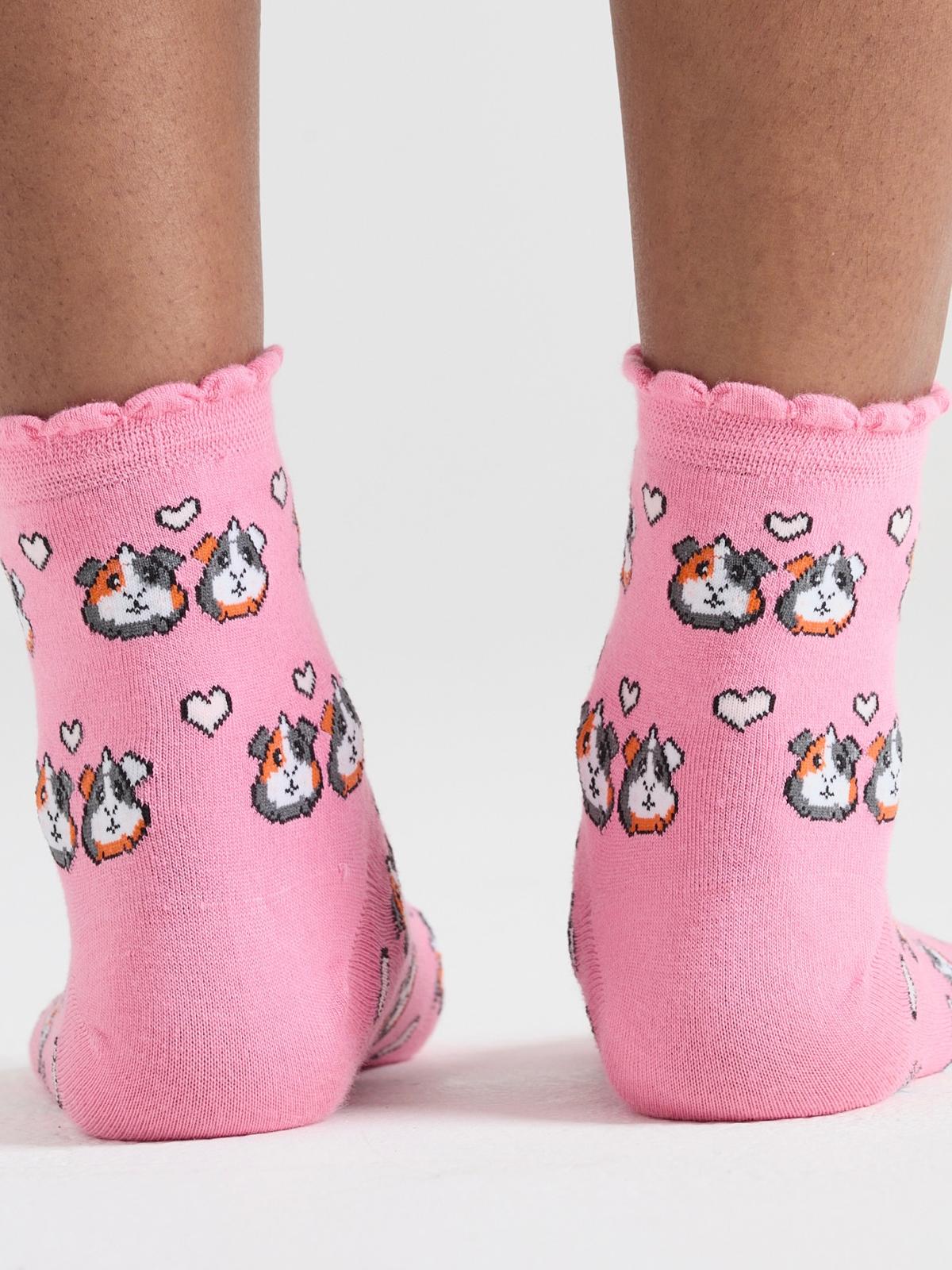 Guinea Giggles Bamboo Socks | Pink Guinea Pig Print | Snag – Snag US
