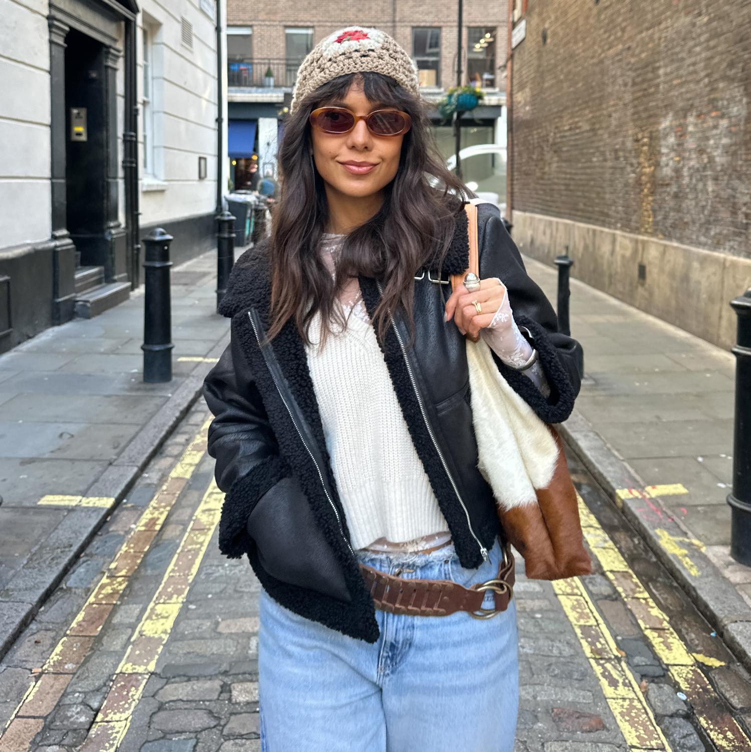 Black Borg Aviator Jacket - Snuggly & Stylish Vegan Suede – Snag US