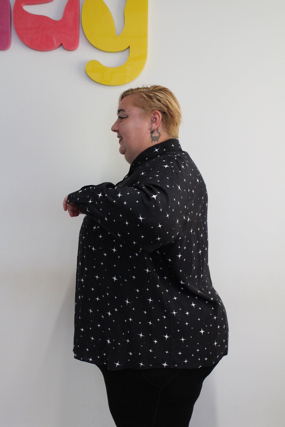 Tailored Woven Viscose Shirt - Night Sky