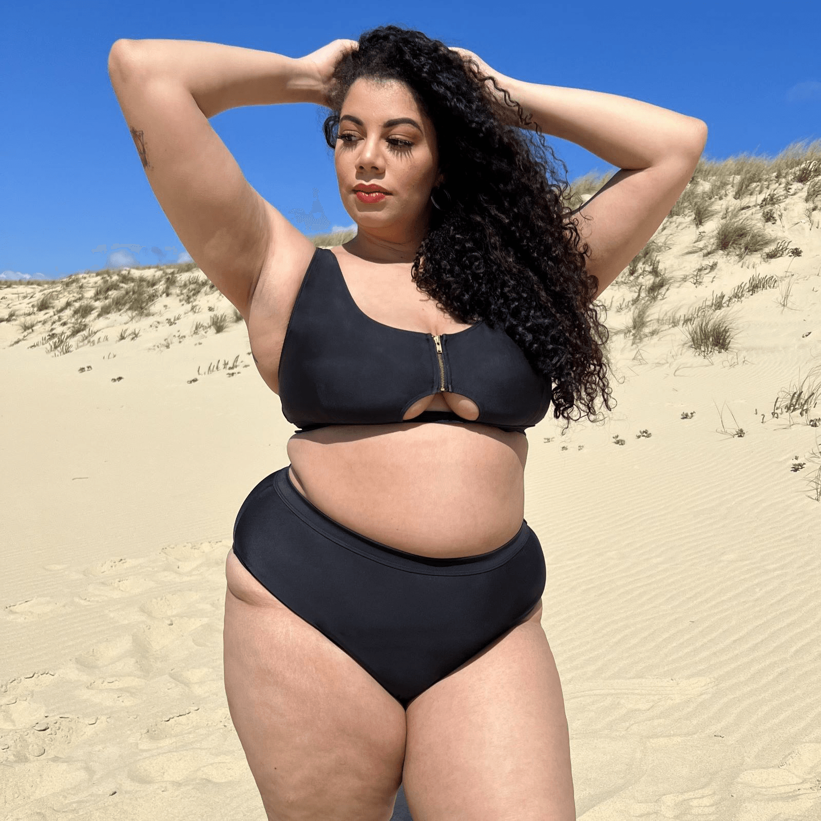 Plus size deals black swim bottoms