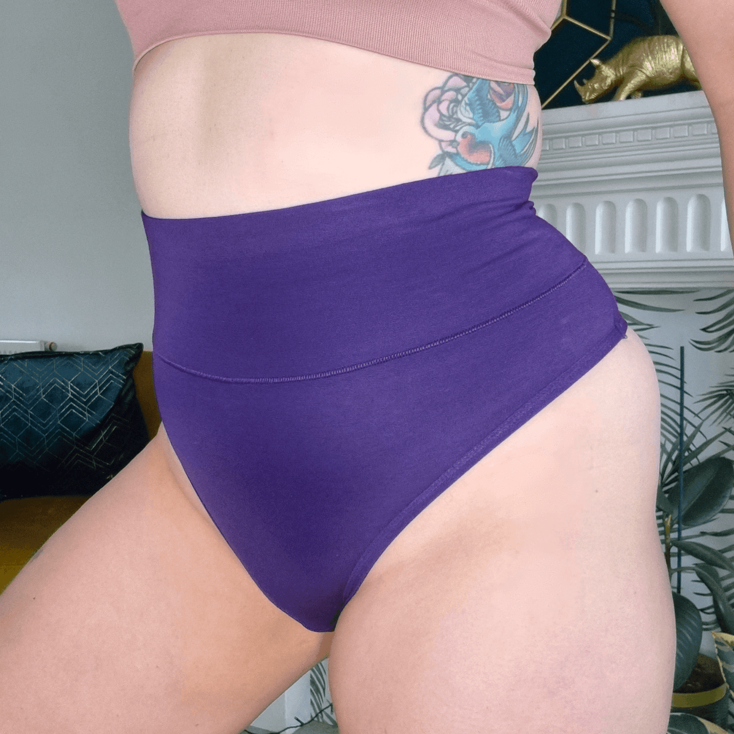 Cheeky High Leg Knickers - Suffragette Purple - Snag