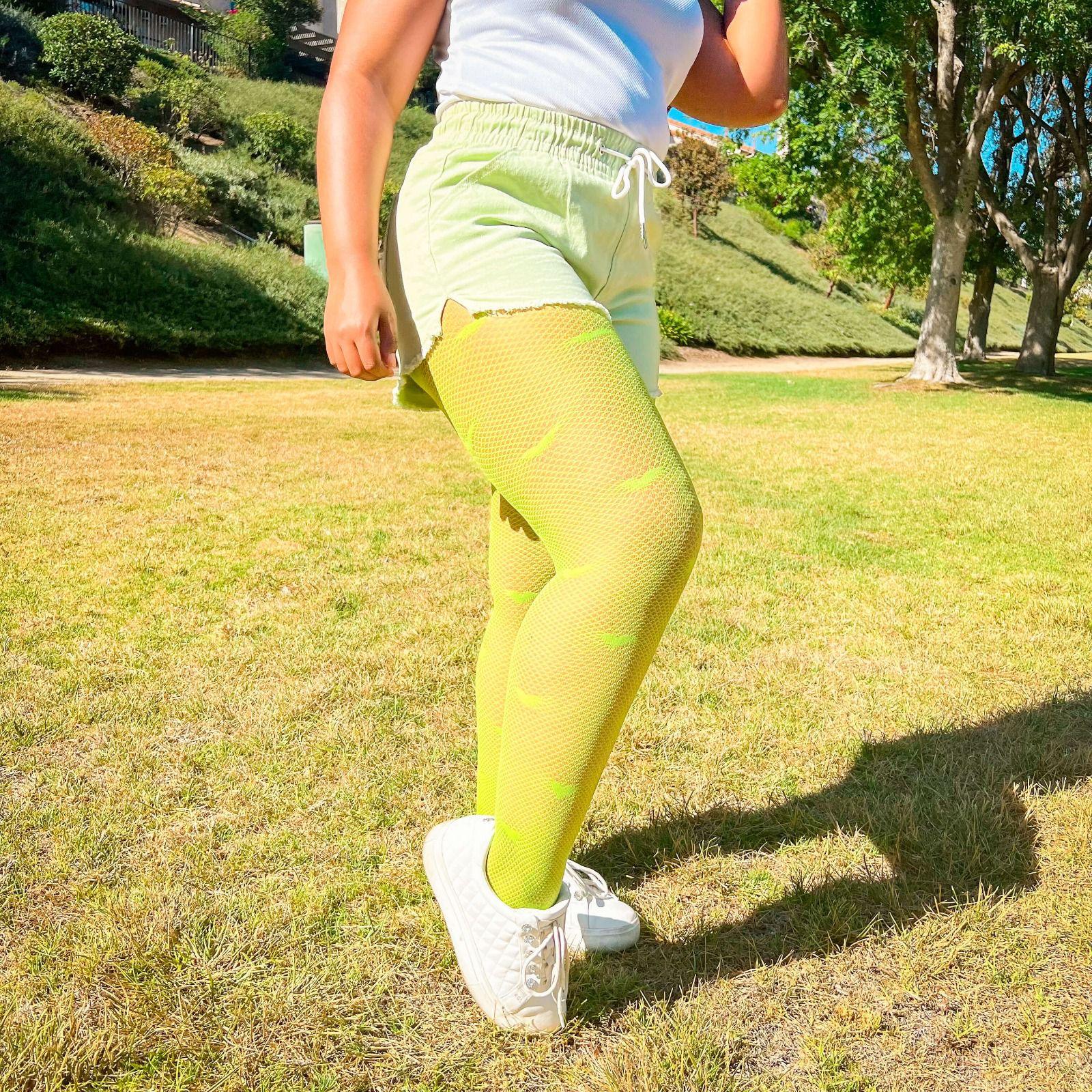 Love Heart Fishnet Green Colored Tights | Snag – Snag US