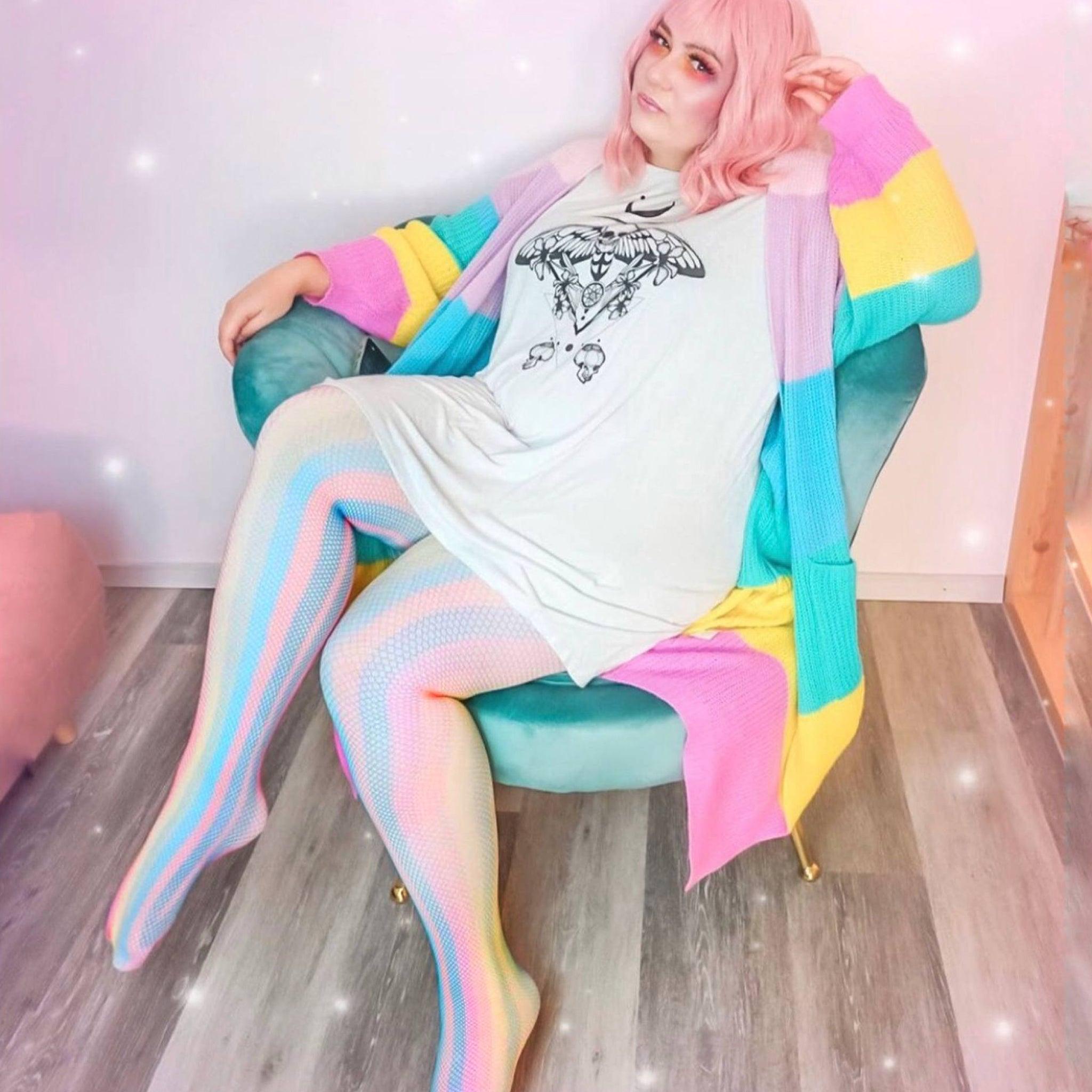 Rainbow Colored Fishnet Tights | Snag – Snag US