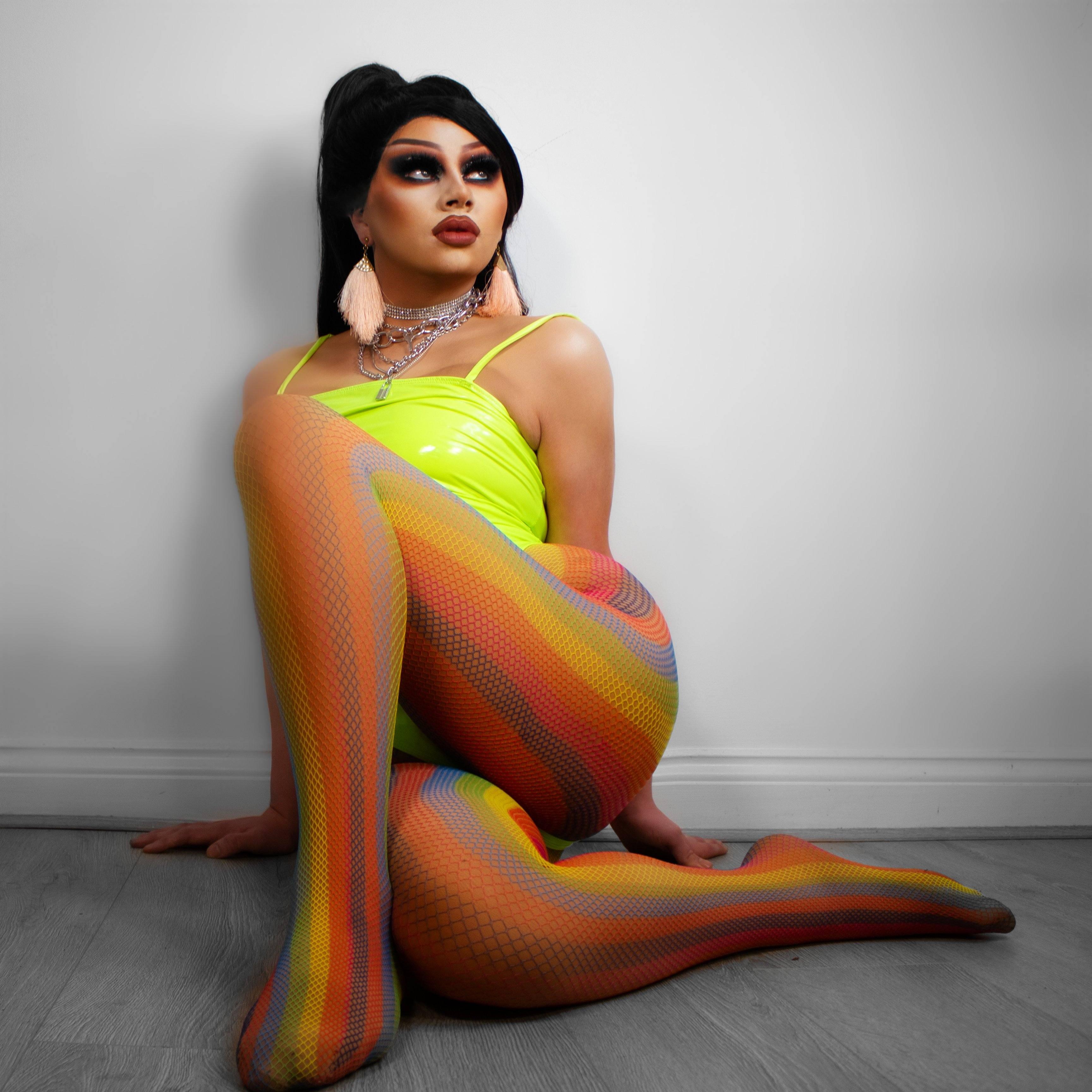 Rainbow Colored Fishnet Tights
