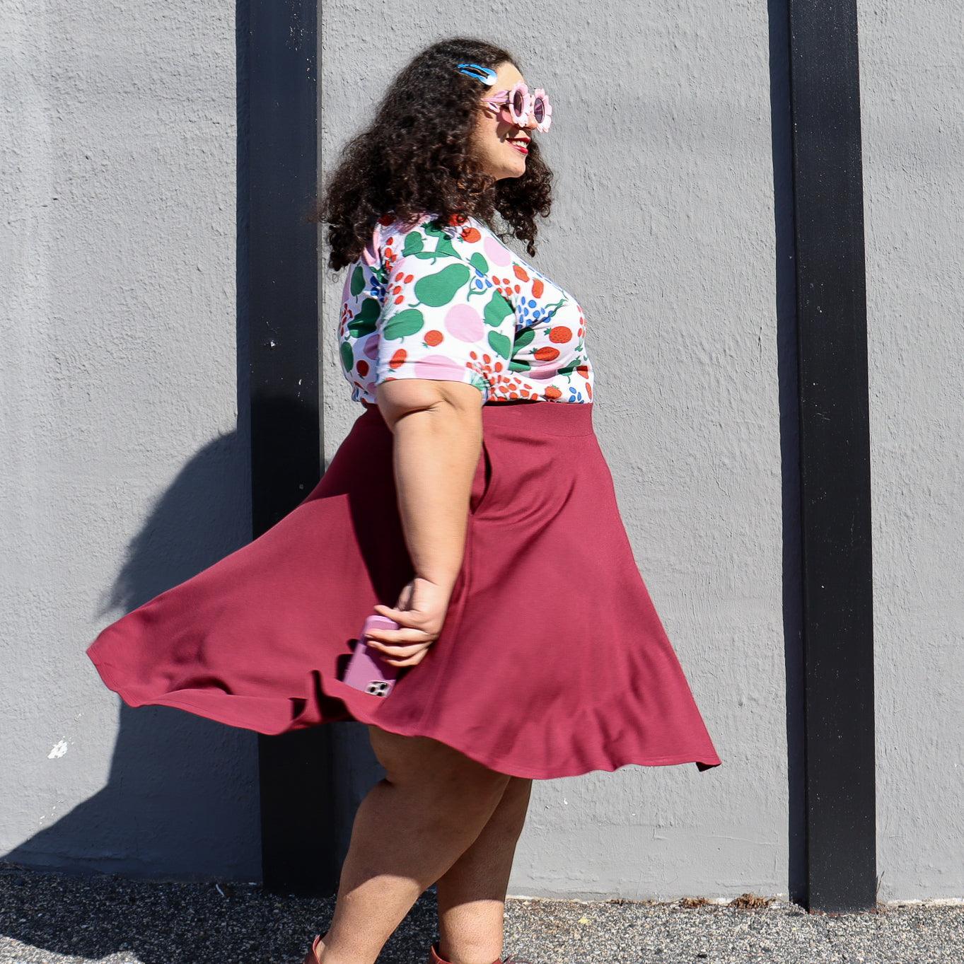 Burgundy Flare Skirt - Snag – Snag US