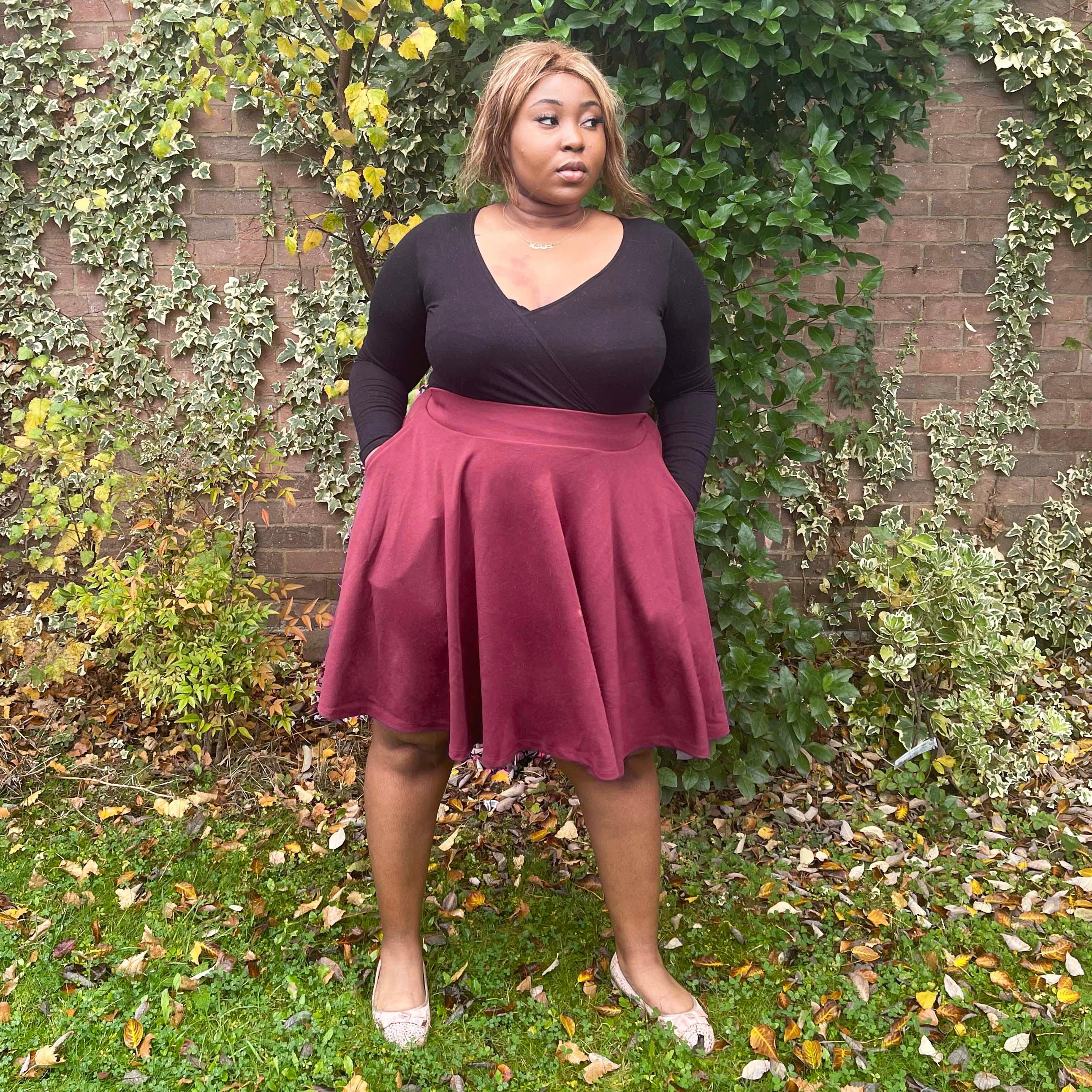 Burgundy Flare Skirt - Snag – Snag US