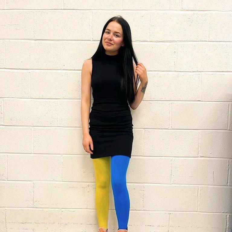 Yellow & Blue Dual Colored Tights