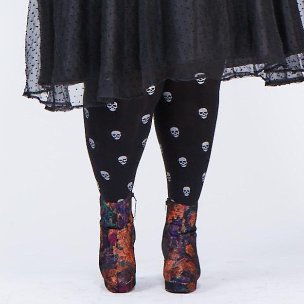 Tights - Opaque Tights - Sparkle Skulls