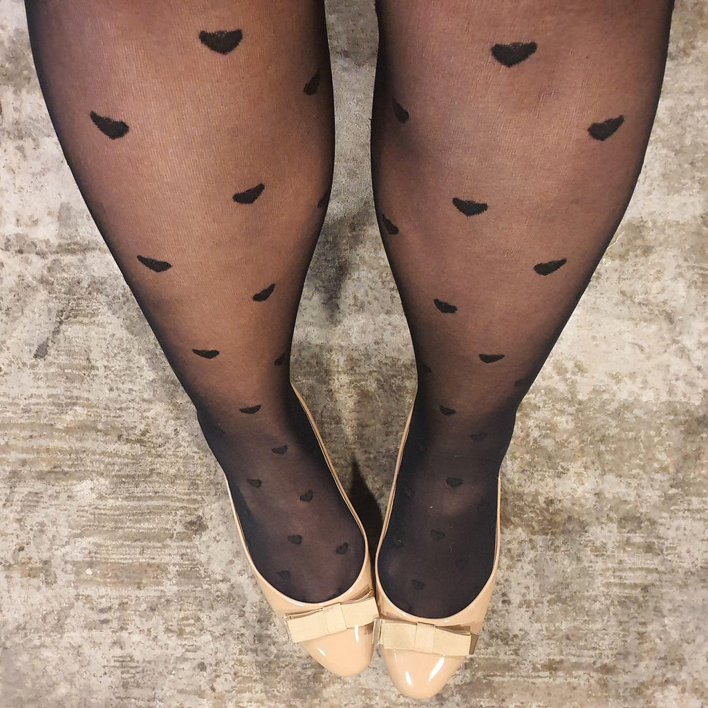 40 Denier Tights - Love Me - Black - Snag