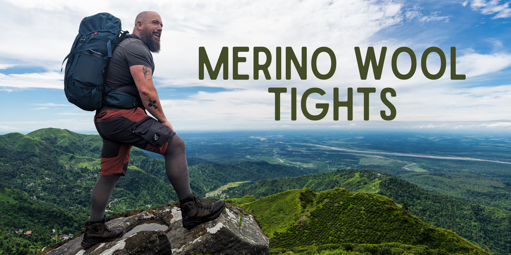 Men's Mountain Backpacking Merino Wool Base Layer Tights Leggings