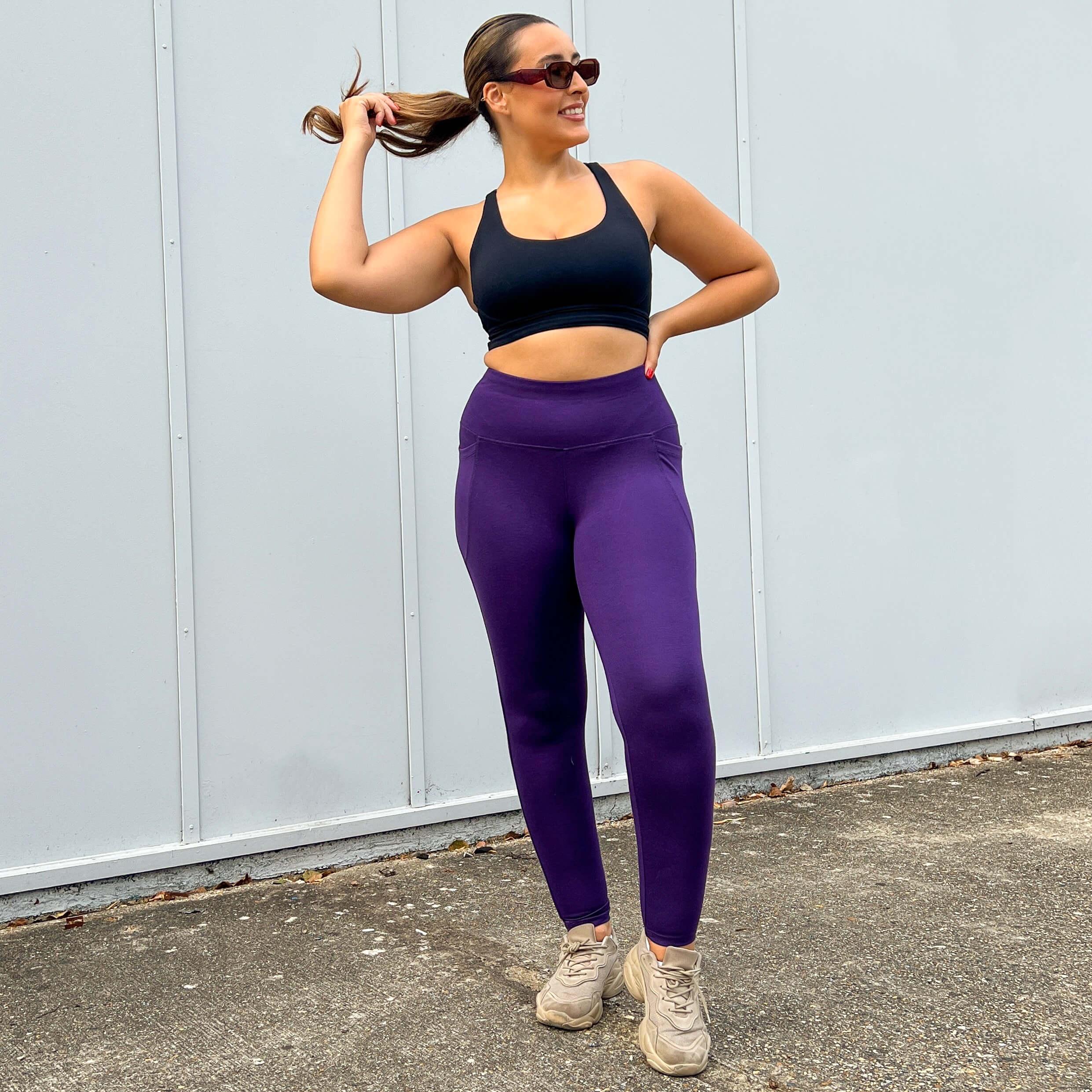 Purple Squat Proof Long Leggings - Snag – Snag US
