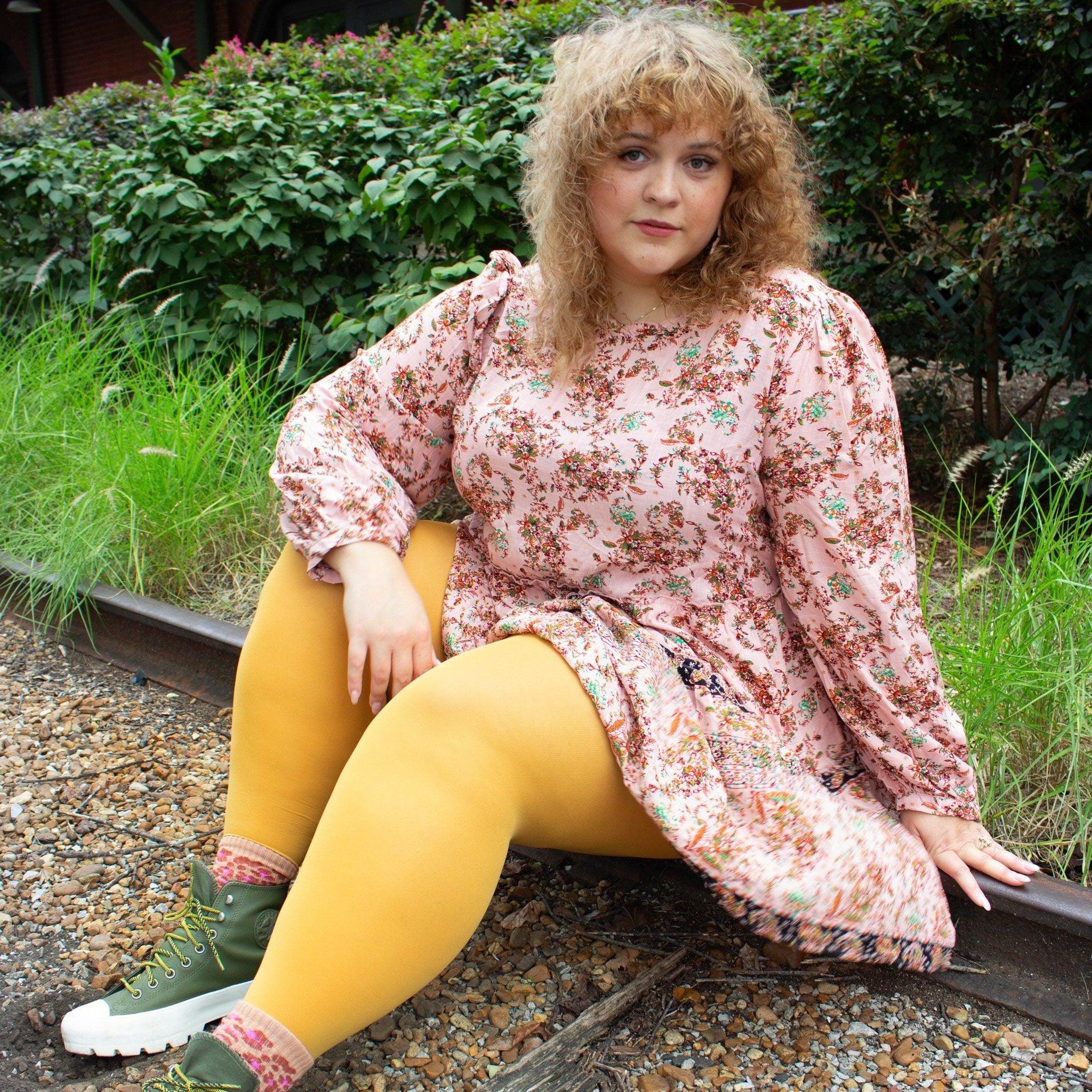 Opaque Mustard Yellow Colored Tights