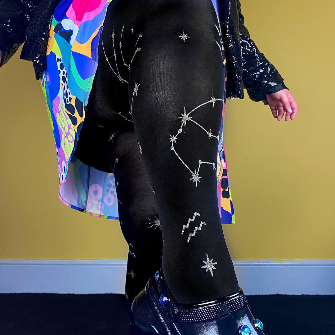 Black Colour Alma thights blue leo