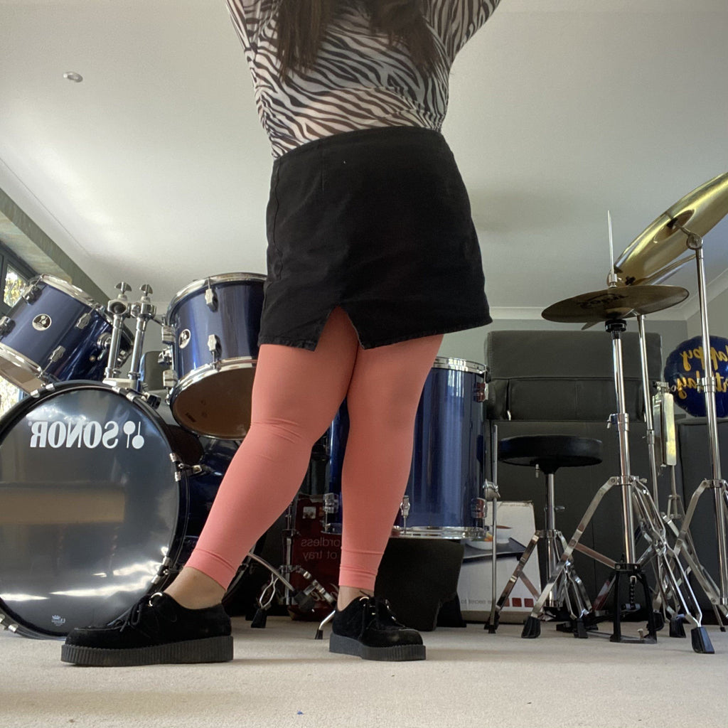 Tights - Opaque Footless Tights - Abricot