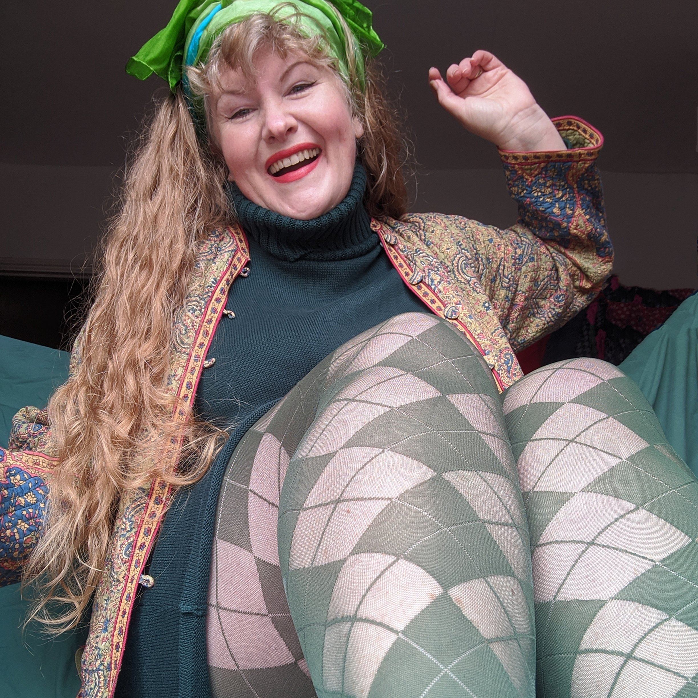 Semi Opaque Diamond Tights - Hit the Bottle Green - Snag – Snag US