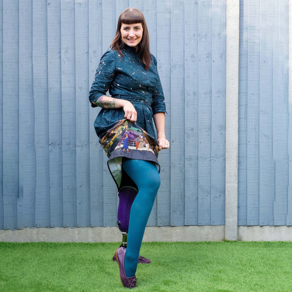 Tights - Super-Opaque Ribbed Tights - Blueberry Muffin