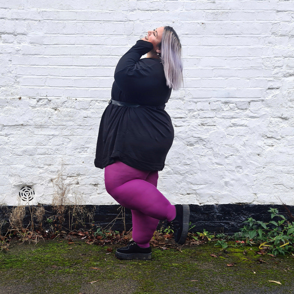 Tights - Super-Opaque Tights - Figgy Pudding