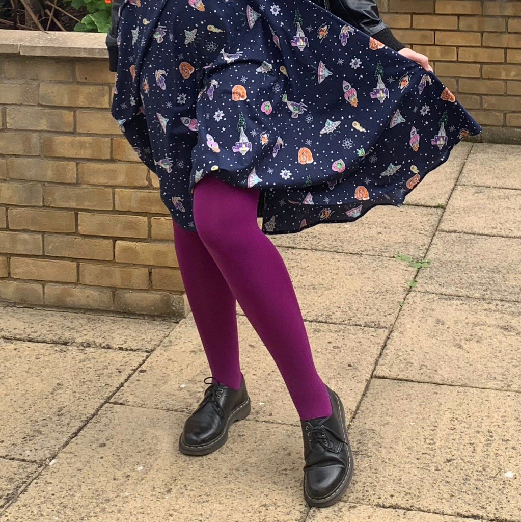Tights - Super-Opaque Tights - Figgy Pudding